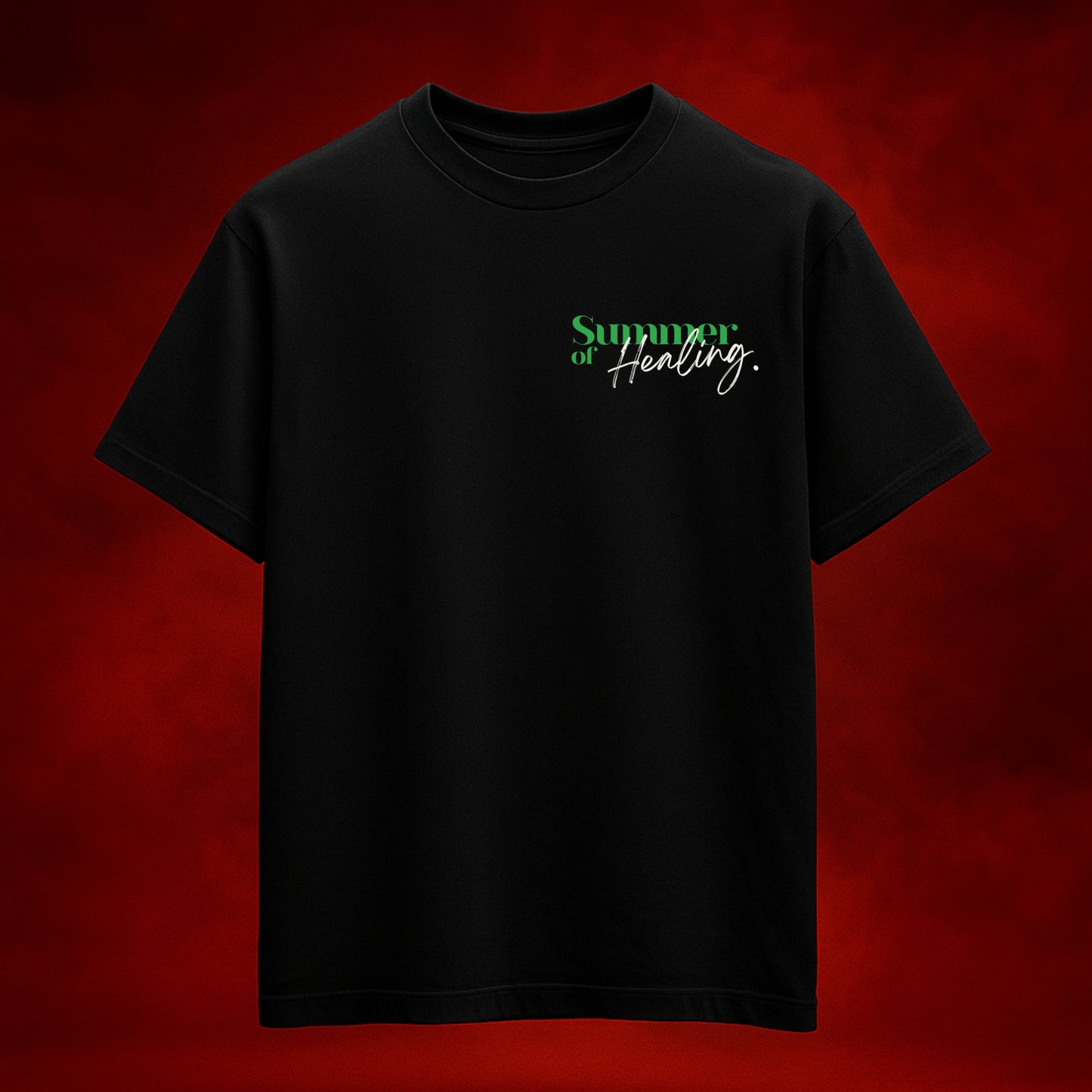 Summer of Healing Black Oversized T-shirt