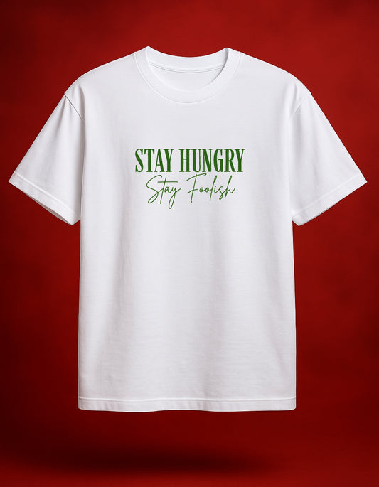 Stay Hungry White Oversized T-Shirt