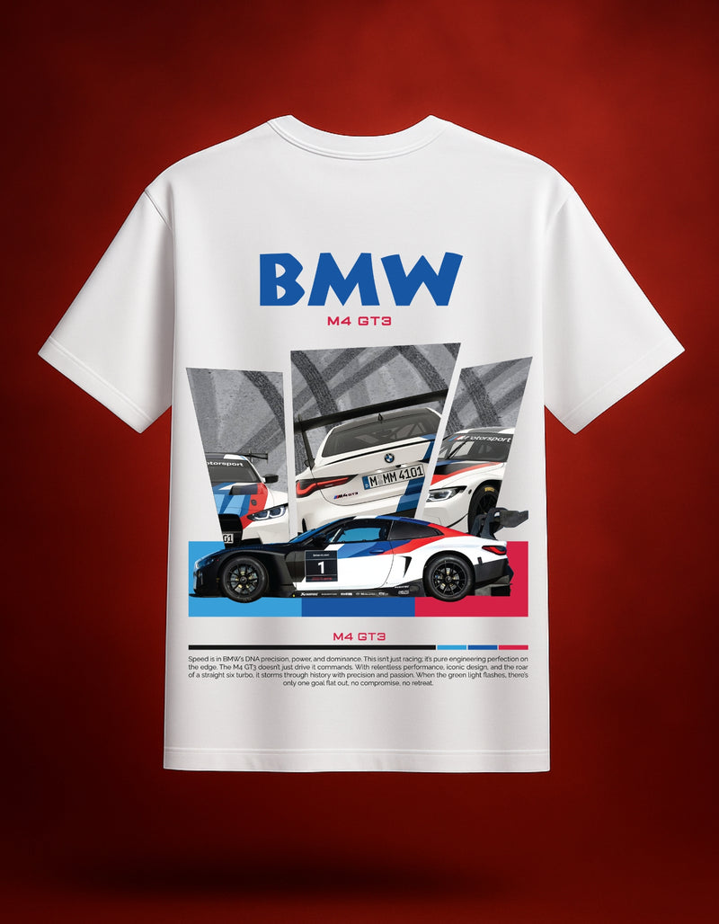 BMW M4 GT3 White Oversized T-Shirt
