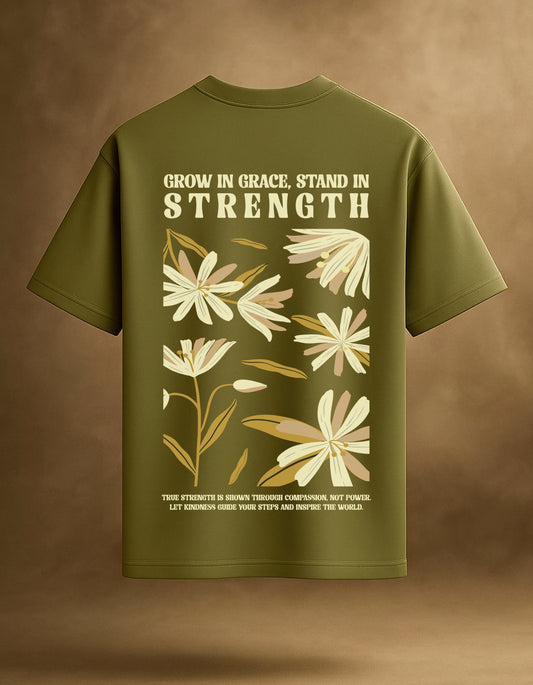 Grace & Strength Green Oversized T-Shirt