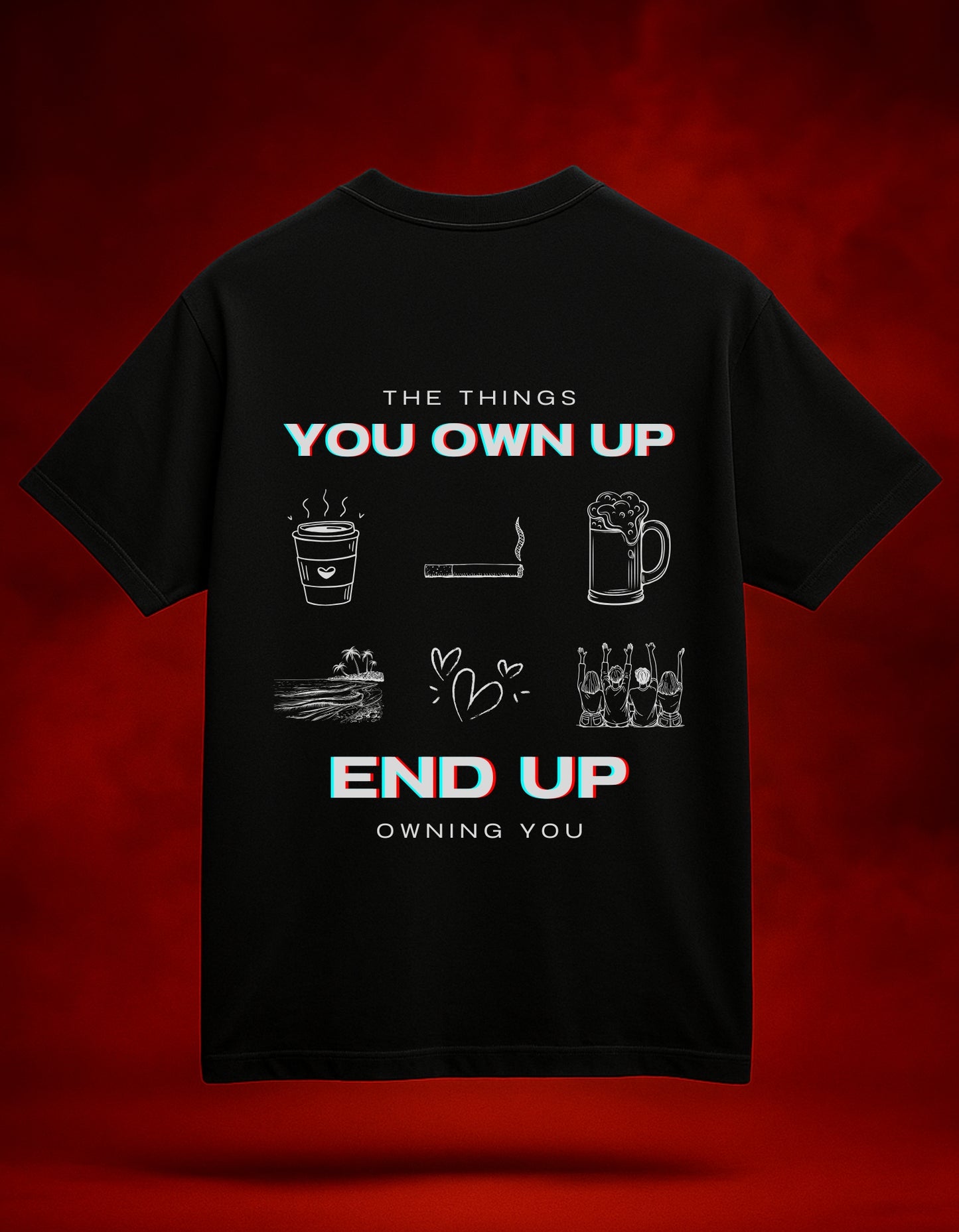 Own Up Black Oversized T-shirt
