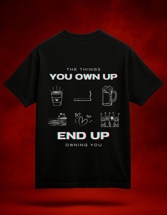 Own Up Black Oversized T-shirt