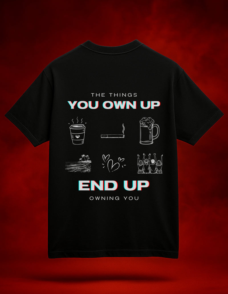Own Up Black Oversized T-shirt