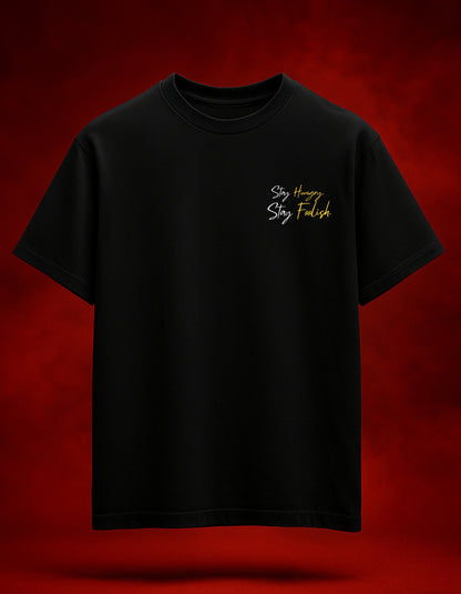 Stay Hungry Black Oversized T-shirt